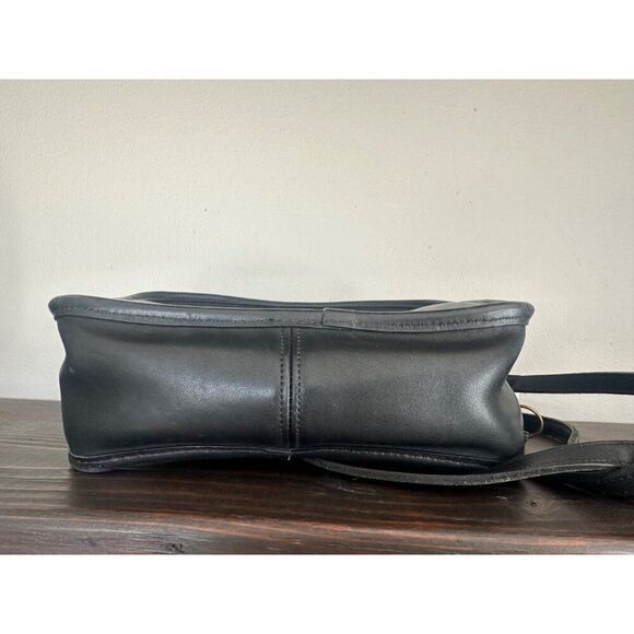 Vintage Coach Classic Lunch Box Top Handle Black Leather Shoulder Bag 9991 - Picture 6 of 14